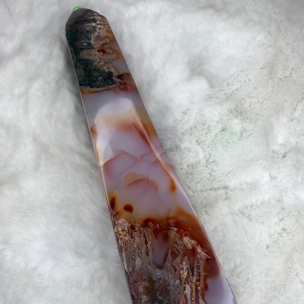Carnelian Moss Agate Tower